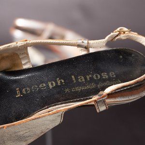 1970s Silver Pappagallo Ballet Slingback Heels Shoes